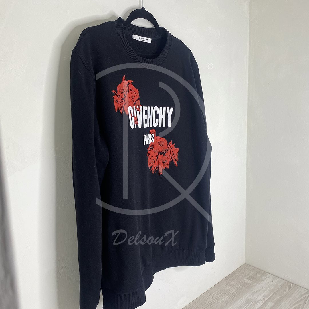 Givenchy Paris 'Red Bee' Sort Herre Sweatshirt (M) 🏴‍☠️