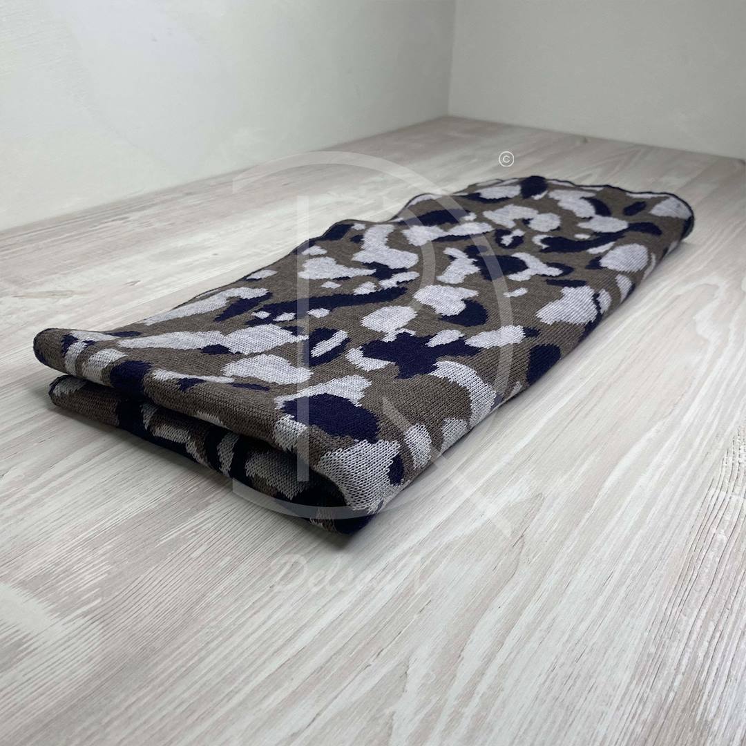 Lanvin Unisex 'Brun Camouflage' Uld Halstørklæde (One Size) 🦬