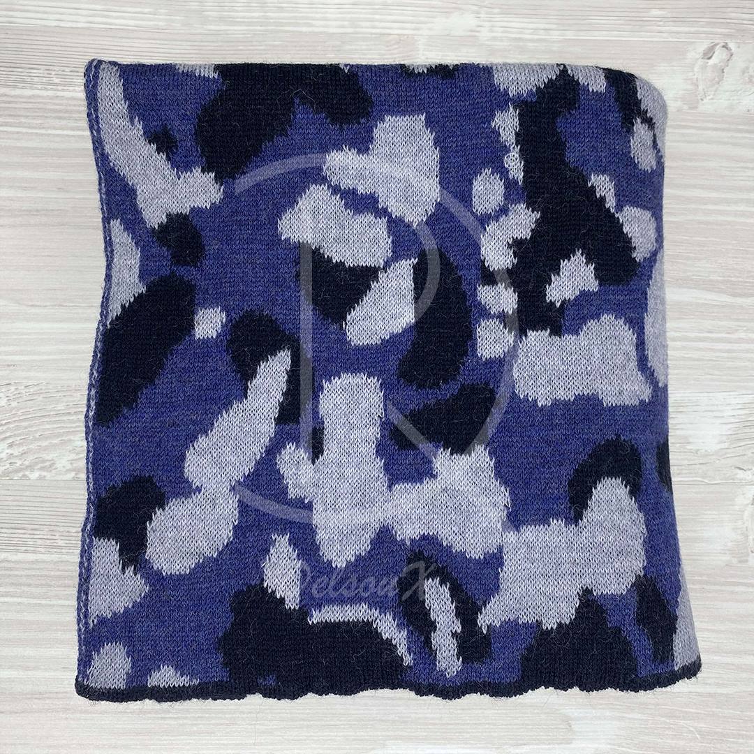 Lanvin Unisex 'Grå Camouflage' Uld Halstørklæde (One Size) ❄️