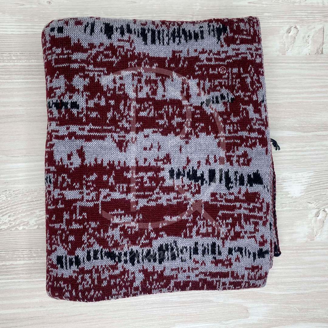 Lanvin Unisex 'Red Maroon Design' Uld Halstørklæde (One Size) 🧰