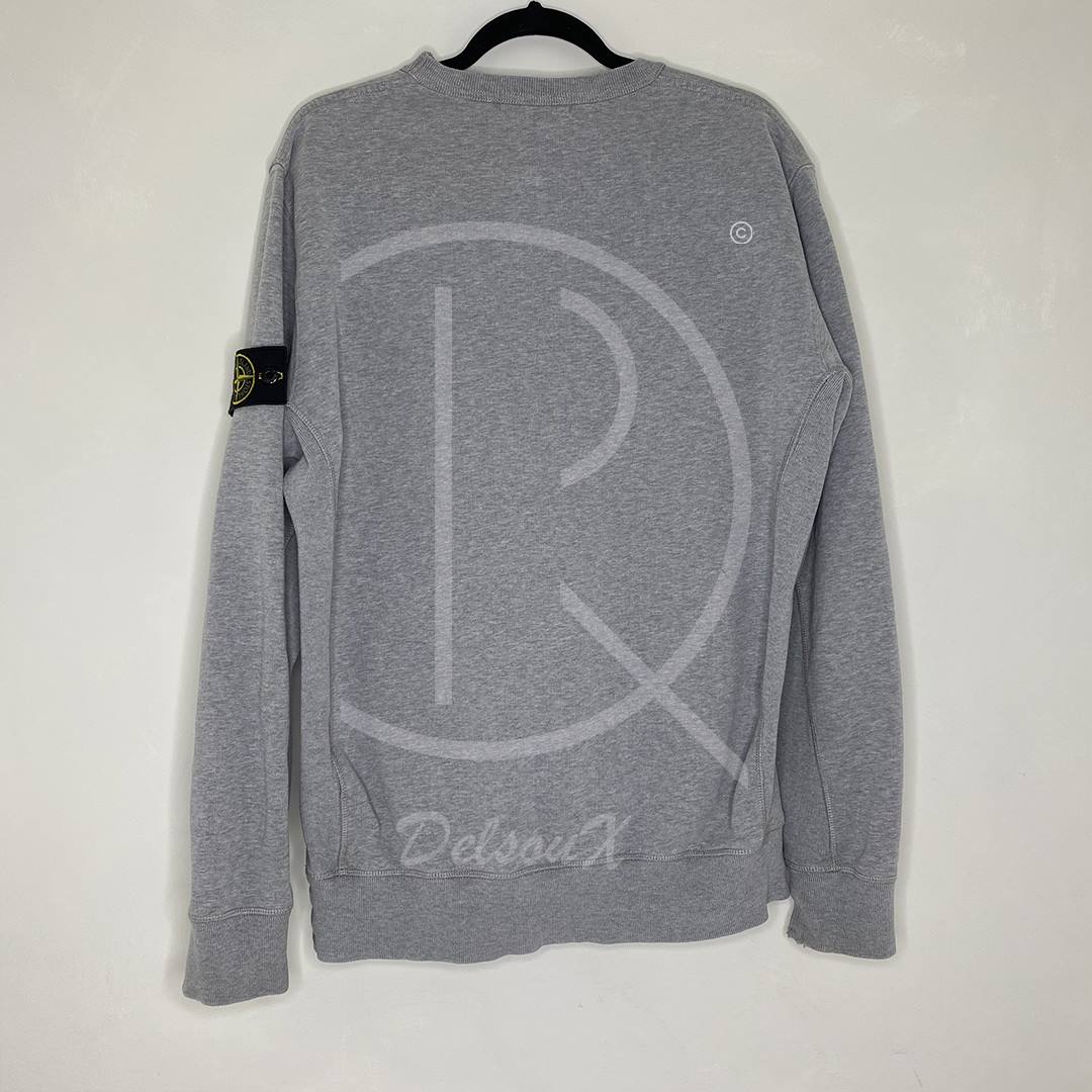 Stone Island Basic Grå Crew Neck Sweatshirt Herre (XL) 🌑
