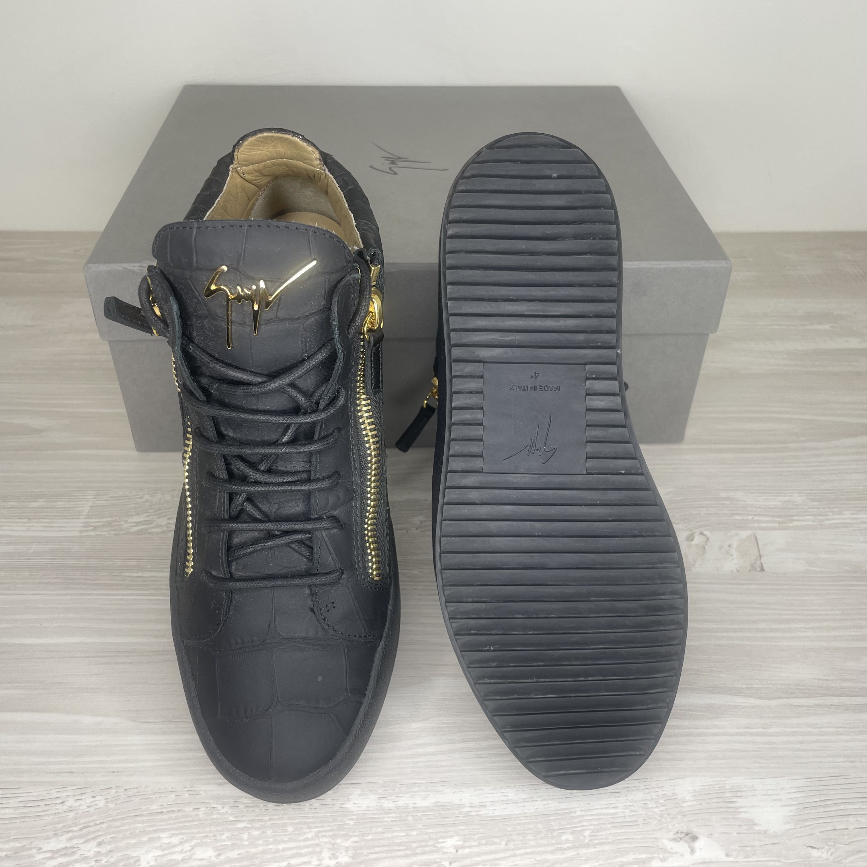 Giuseppe Zanotti Sneakers, London Double Zip Mid 'Black' (41)