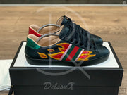 Gucci Ace ’Black Leather’ Flames (42.5) 🔥