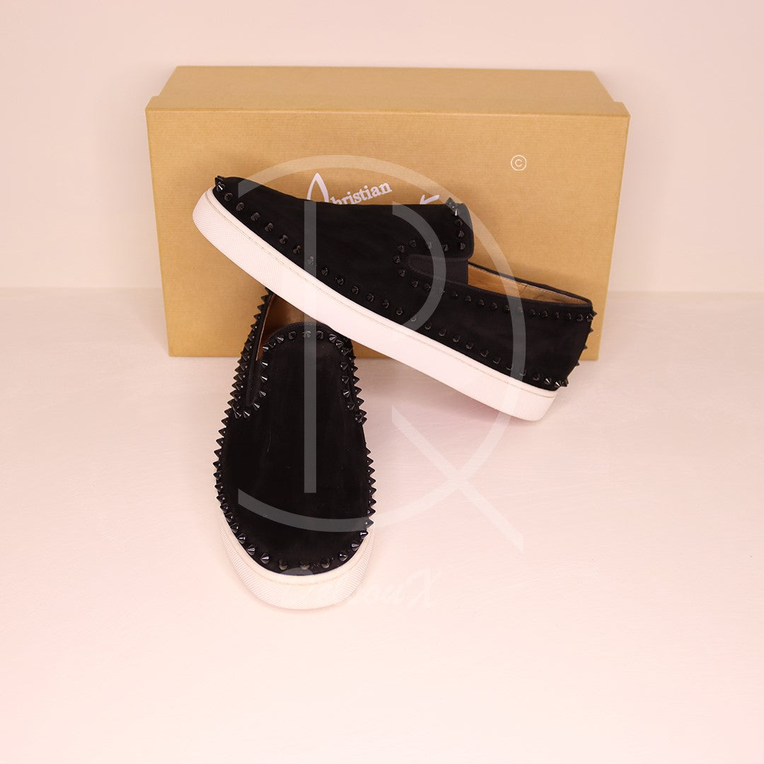 Christian Louboutin 'Black Suede' Pik Boat (44.5) 🎱