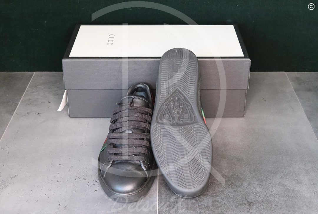 Gucci Ace ’Black Leather’ (41.5) 🐈‍⬛