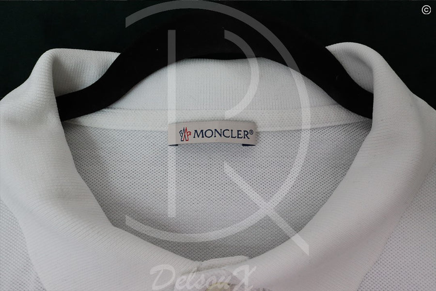 Moncler 'White Manica Corta' Maglia Polo (L) 😎
