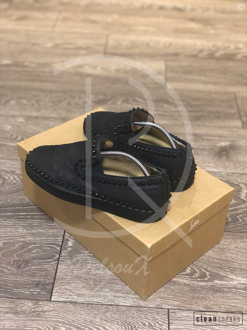 Christian Louboutin 'Black Leather' Pik Boats (40) 👟