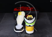 Nike Air Jordan 1 Retro High White Black 'Volt' University Gold (43)  ⚡️