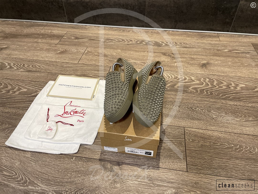 Christian Louboutin 'Poivre Vert Mat' Roller Boat (43.5) 🎢
