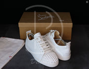 Christian Louboutin 'White Leather' Junior Spikes (42.5) 🕊