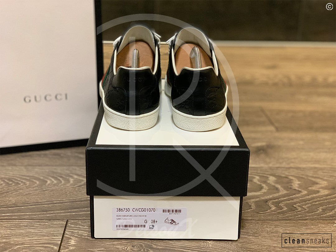 Gucci Ace ’GG Signature’ Black Calf Leather (42.5)🤭