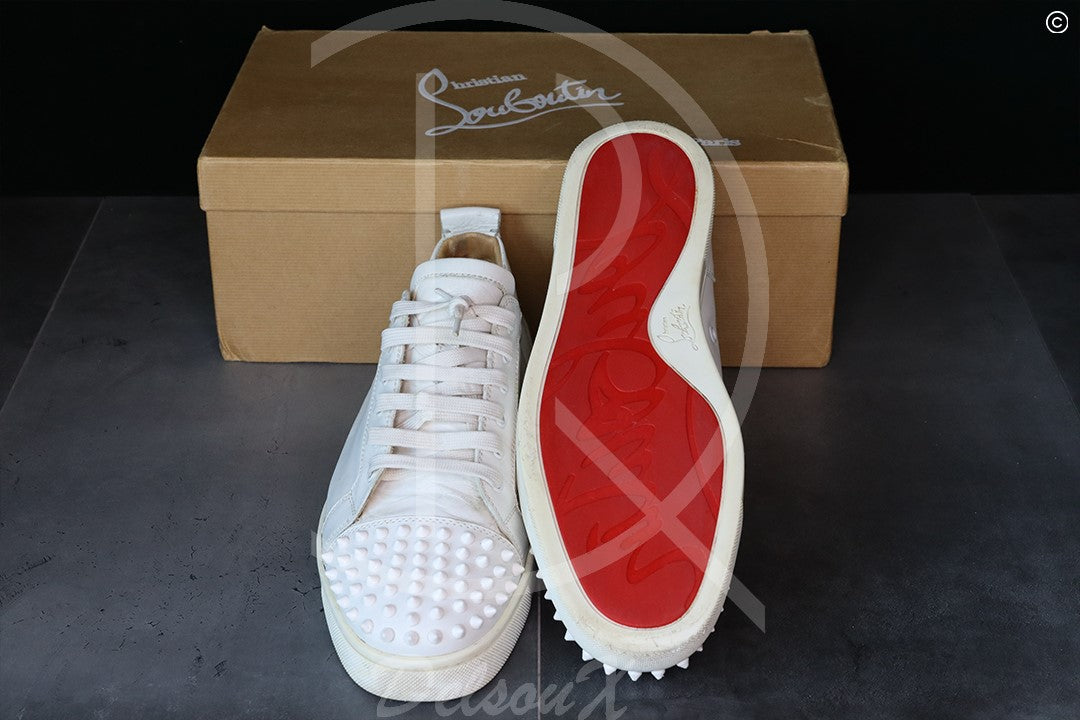 Christian Louboutin 'White Leather' Junior Spikes (44.5) 🪙