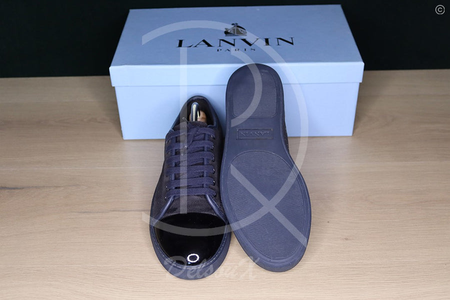 Lanvin 'Navy on Black' Lak Toe (40) 👨🏽‍✈️