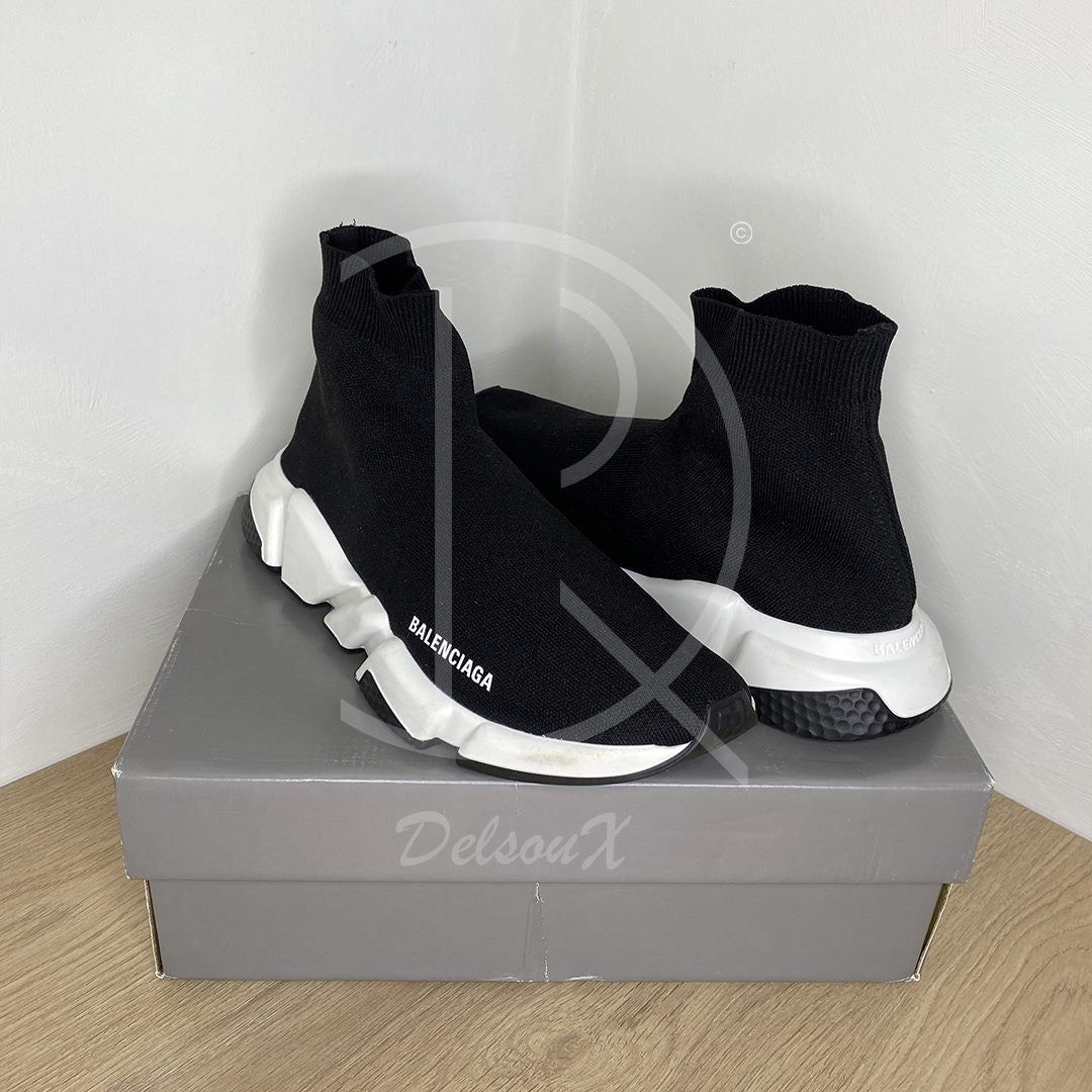 Balenciaga Speed Tranies 'Black & White' (42) 🏃🏽‍♂️