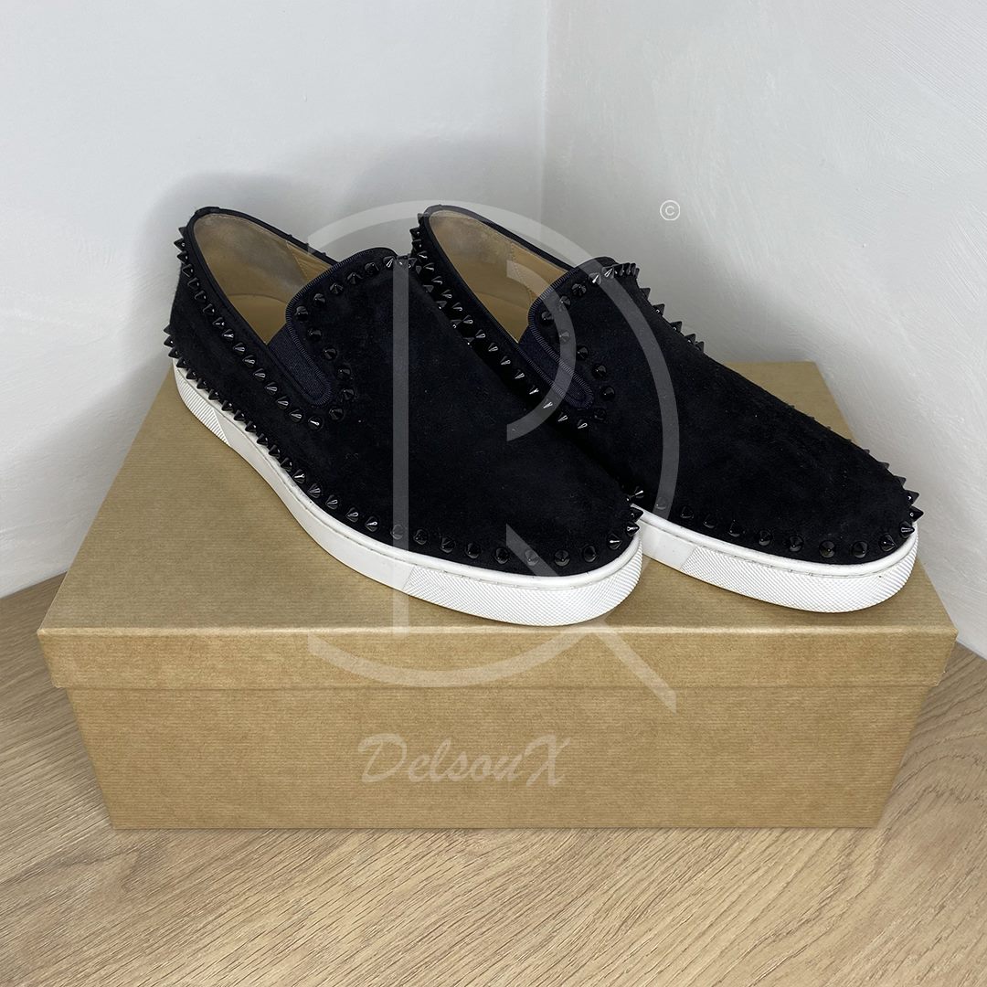 Christian Louboutin 'Black Suede' Pik Boat (42.5) 🖤