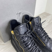 Giuseppe Zanotti 'Black Printed Croc' Double Zip High-tops Herre Sneakers (44) ✔︎