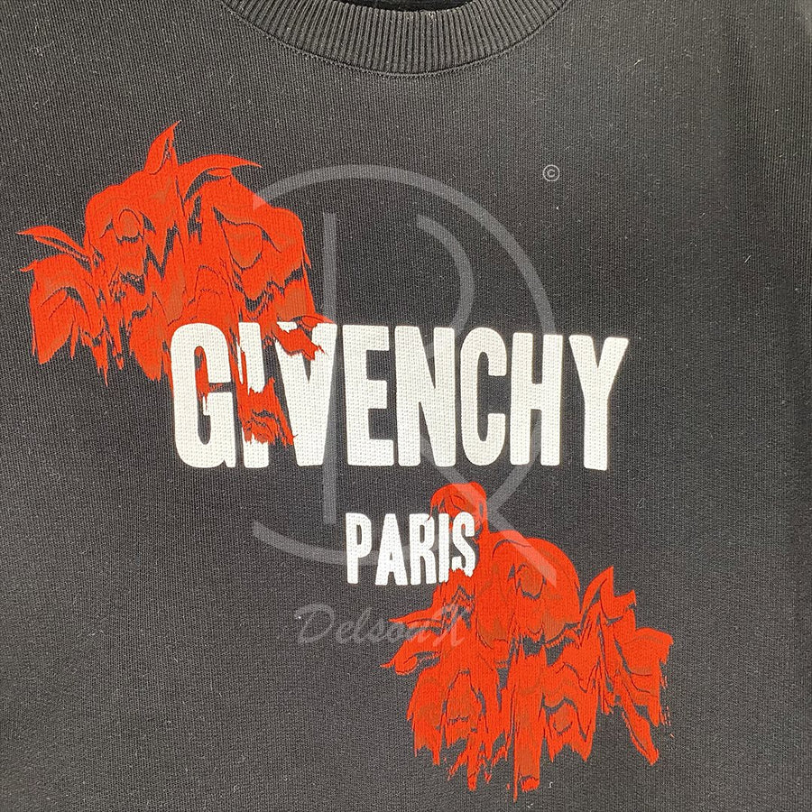 Givenchy Paris 'Red Bee' Sort Herre Sweatshirt (M) 🏴‍☠️