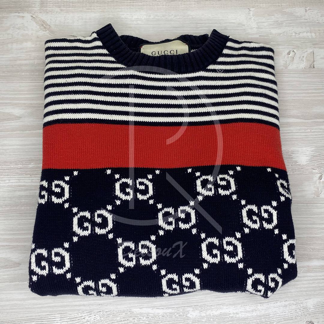 Gucci GG Stripe Sweatshirt Herre (S) 🌹
