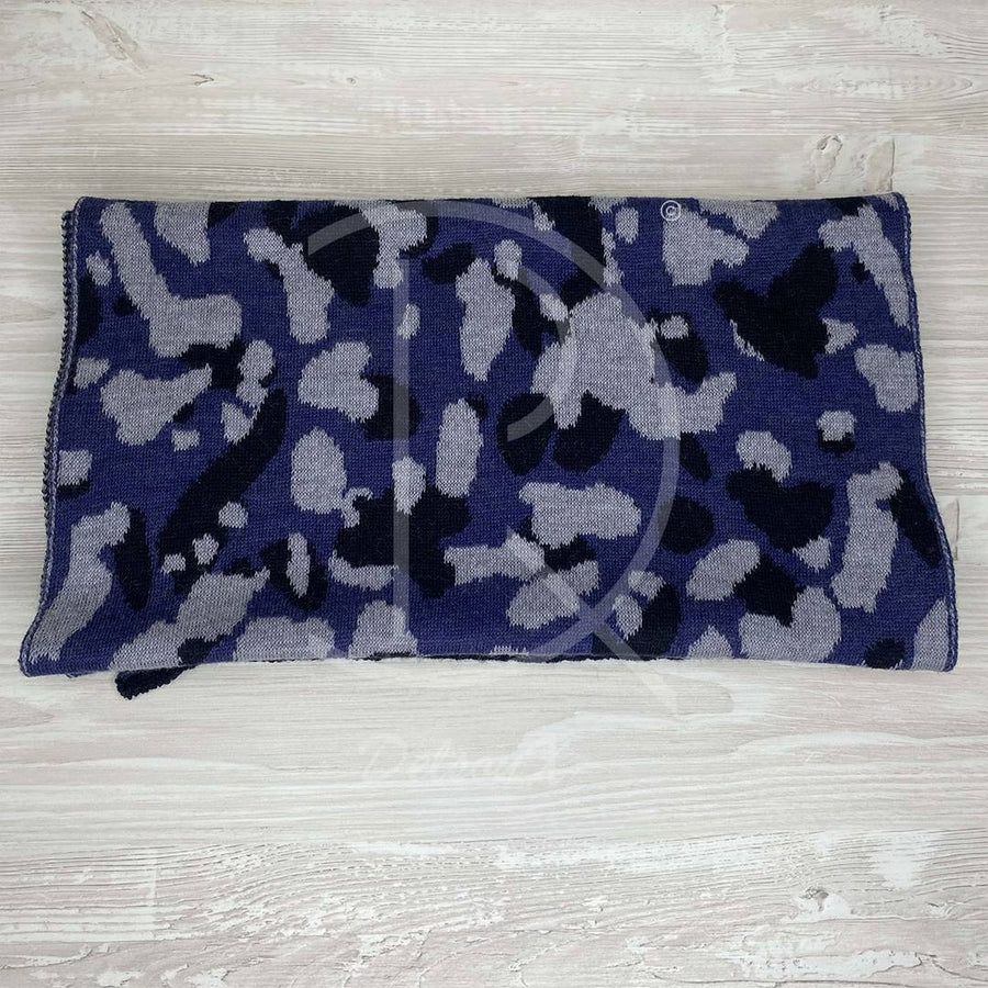 Lanvin Unisex 'Grå Camouflage' Uld Halstørklæde (One Size) ❄️