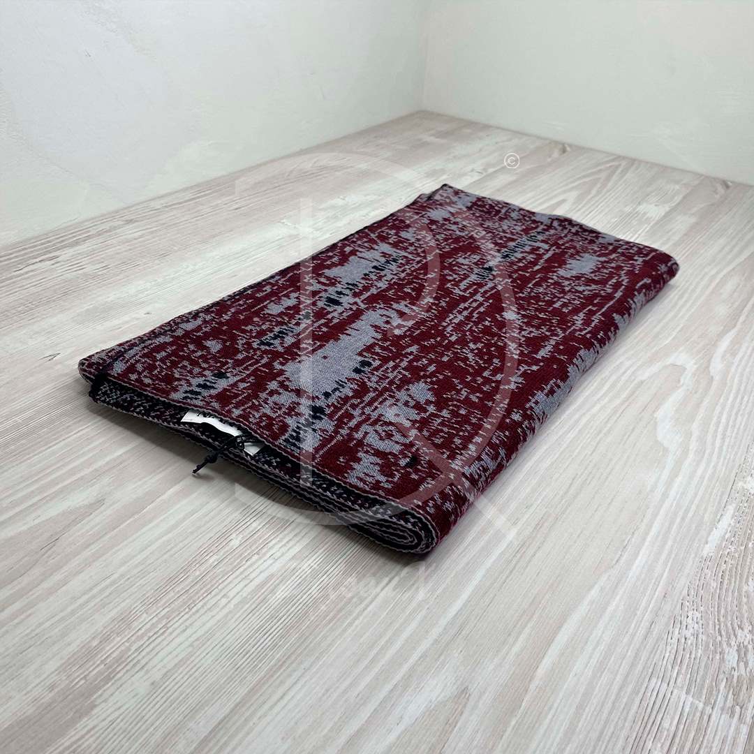 Lanvin Unisex 'Red Maroon Design' Uld Halstørklæde (One Size) 🧰