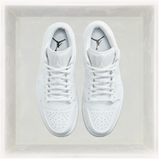 Nike Sneakers, Air Jordan 1 Low 'Triple White' Tumbled Leather 🤍