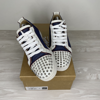 Christian Louboutin Sneakers, 'Version Blue/Silver' Junior Spikes (43) 🔹