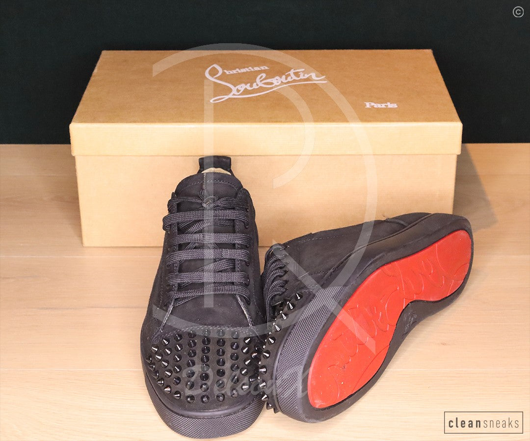 Christian Louboutin 'Black Suede' Junior Spikes (43.5) 🥷🏼