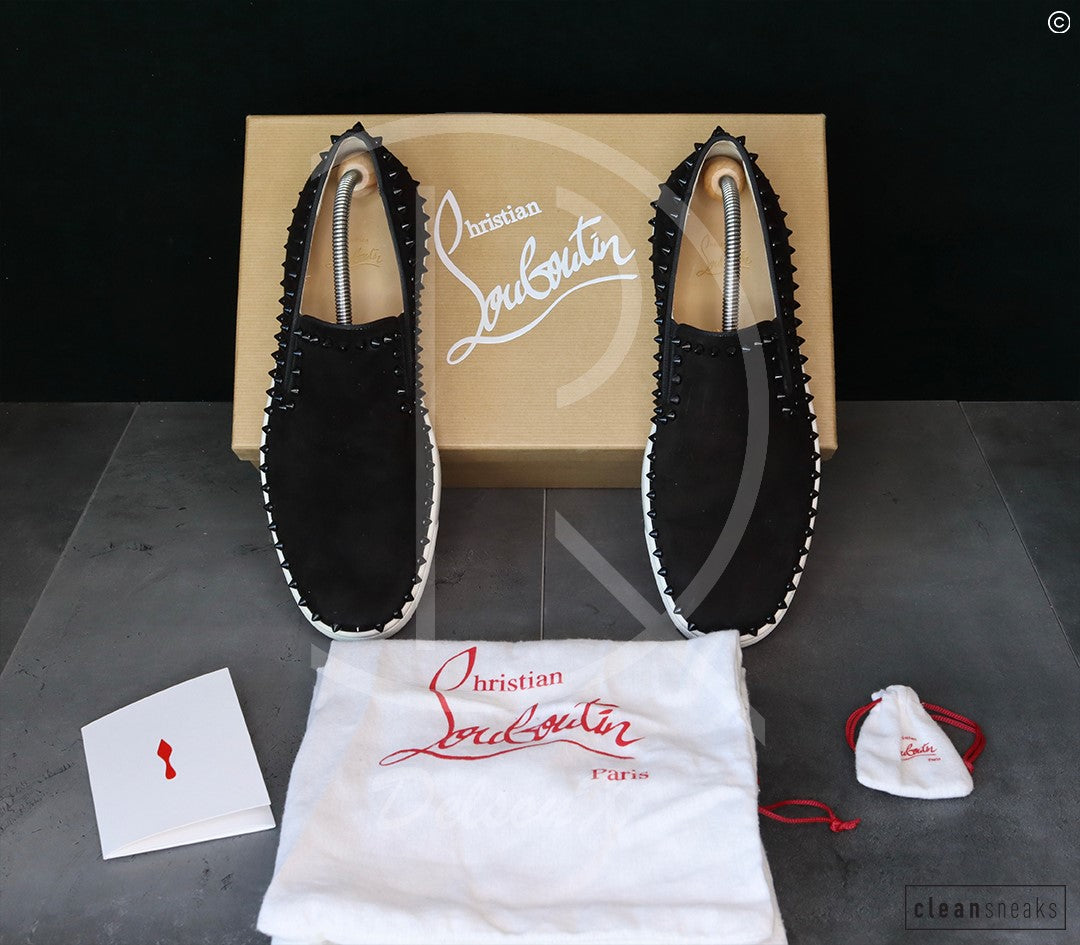Christian Louboutin 'Black Suede' Pik Boat (42.5) 🏰