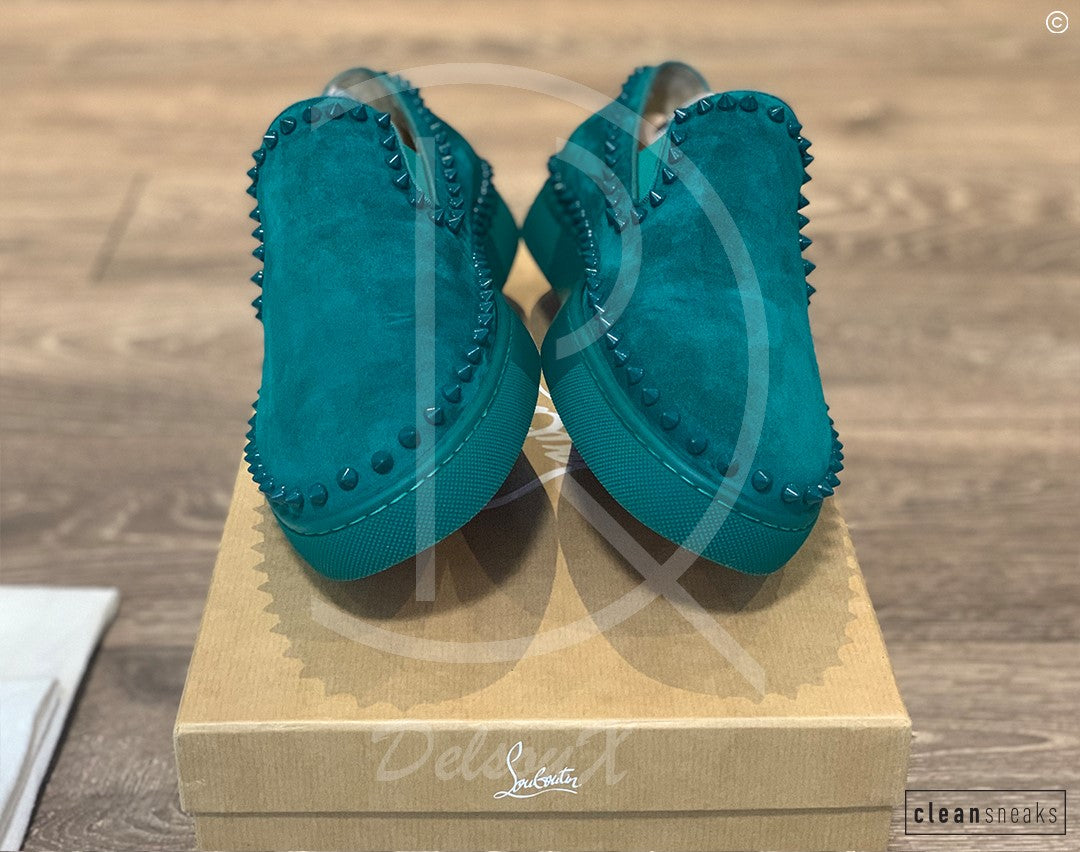 Christian Louboutin 'Green Suede' Pik Boat (42) 🩸