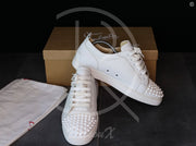 Christian Louboutin 'White Leather' Junior Spikes (42.5) 🕊
