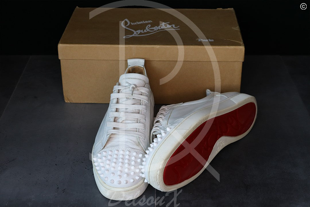 Christian Louboutin 'White Leather' Junior Spikes (44.5) 🪙