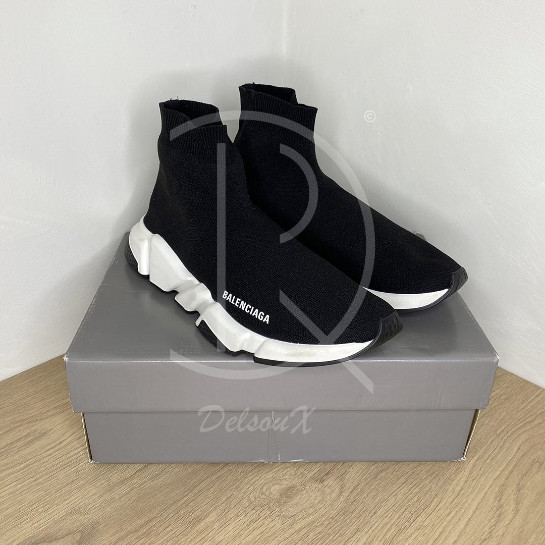 Balenciaga Speed Tranies 'Black & White' (42) 🏃🏽‍♂️