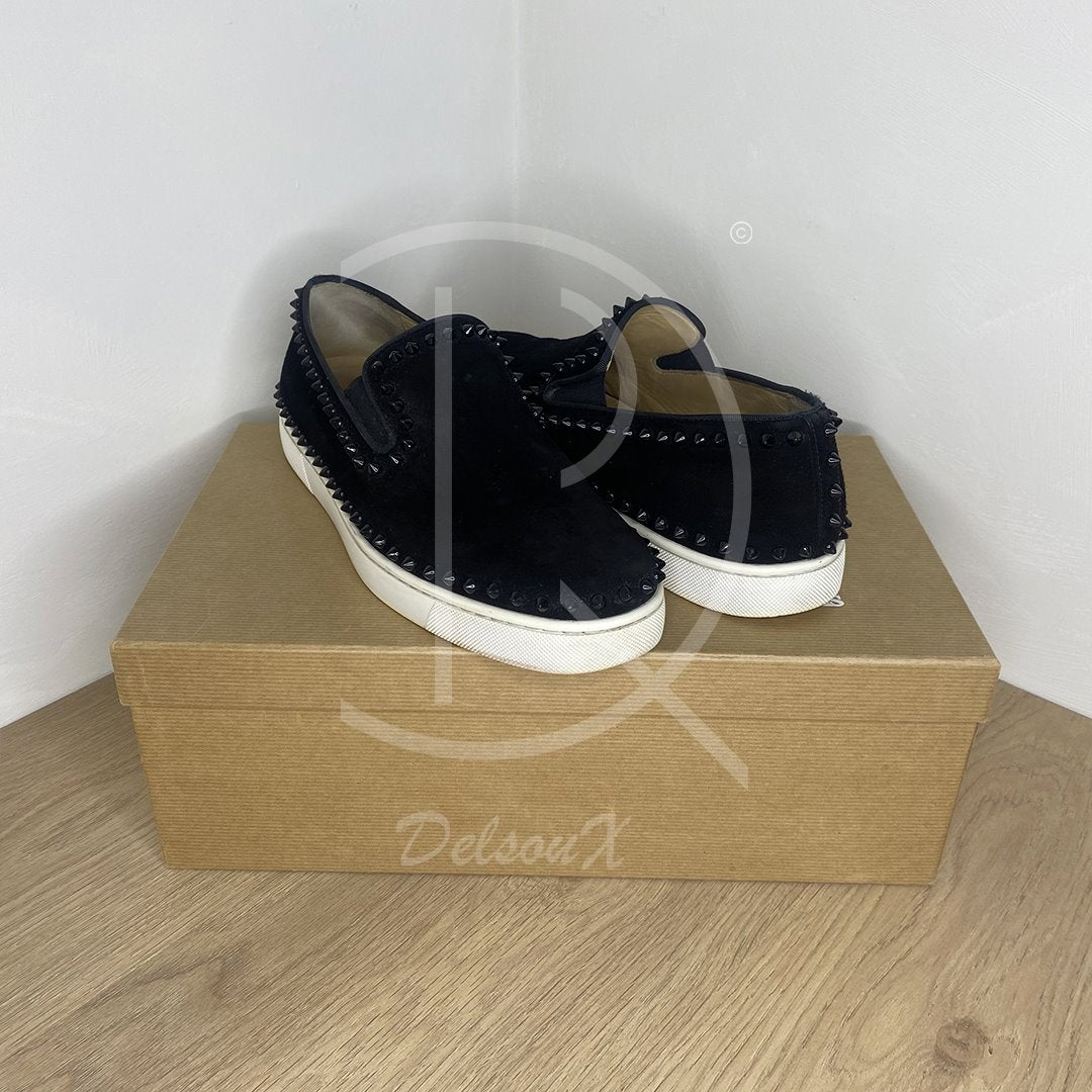 Christian Louboutin 'Black Suede' Pik Boat (41.5) ☀️