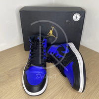 Nike Sneakers, Jordan 1 Mid 'Hyper Royal' Tumbled Leather (45.5) 🏀