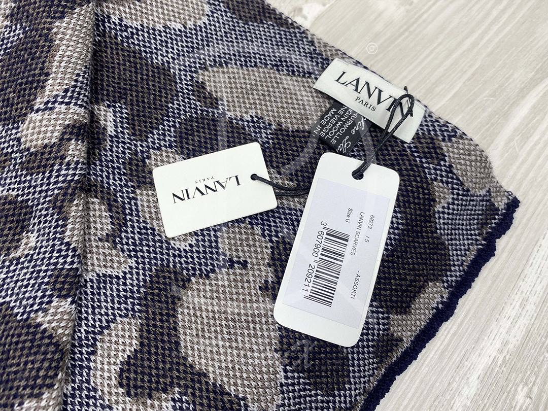 Lanvin Unisex 'Brun Camouflage' Uld Halstørklæde (One Size) 🦬