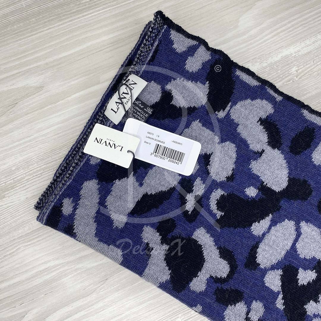 Lanvin Unisex 'Grå Camouflage' Uld Halstørklæde (One Size) ❄️