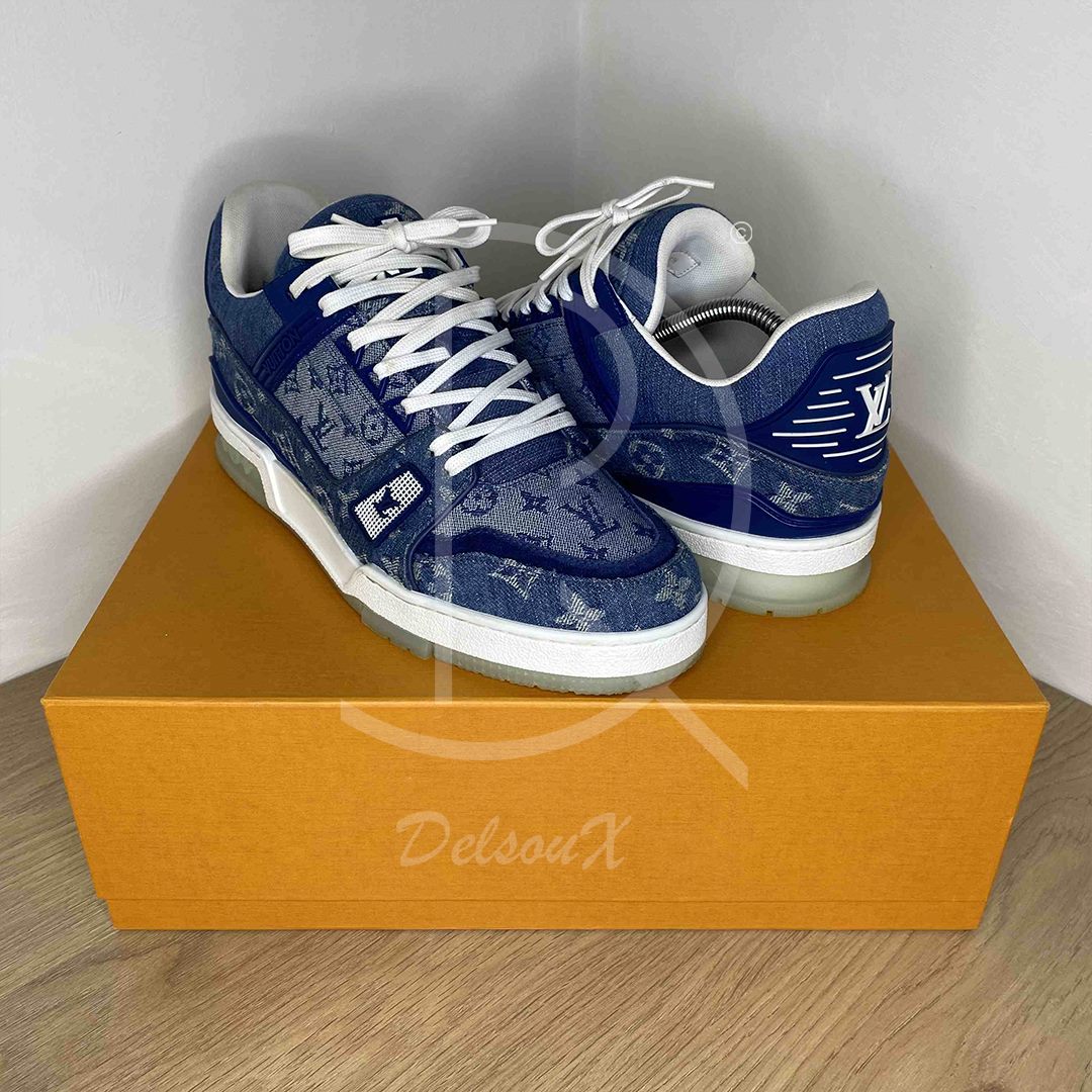 Louis Vuitton Trainer Sneaker 'Denim Monogram' (42.5) 👑
