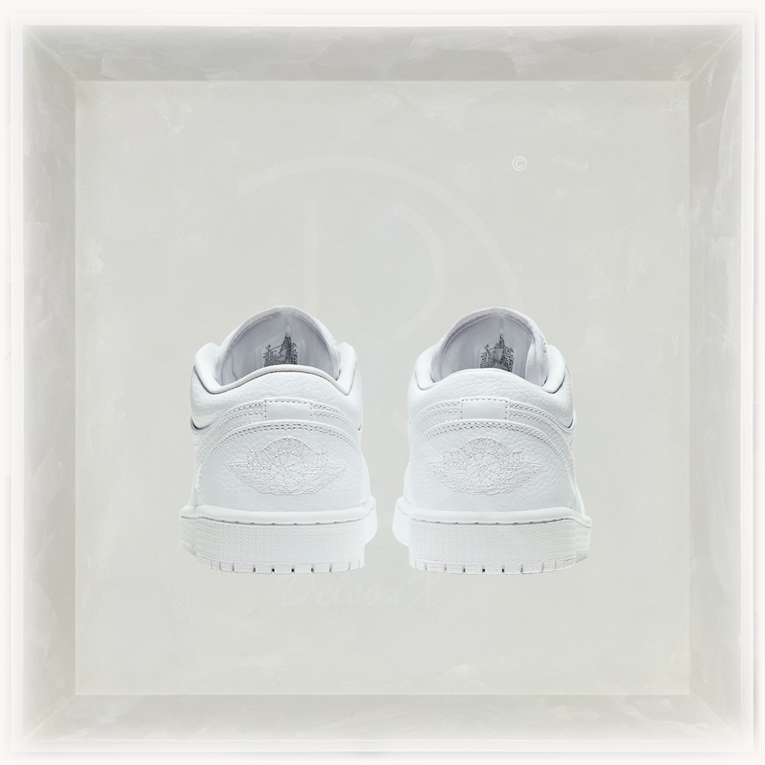 Nike Sneakers, Air Jordan 1 Low 'Triple White' Tumbled Leather 🤍