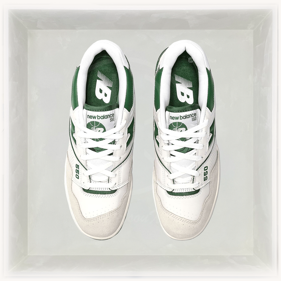 New Balance Sneakers, 550 'White Green/Team Forest Green' 🧩
