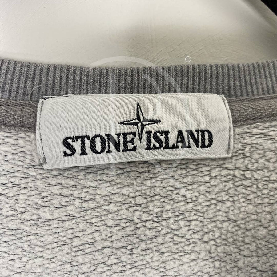 Stone Island Basic Grå Crew Neck Sweatshirt Herre (XL) 🌑