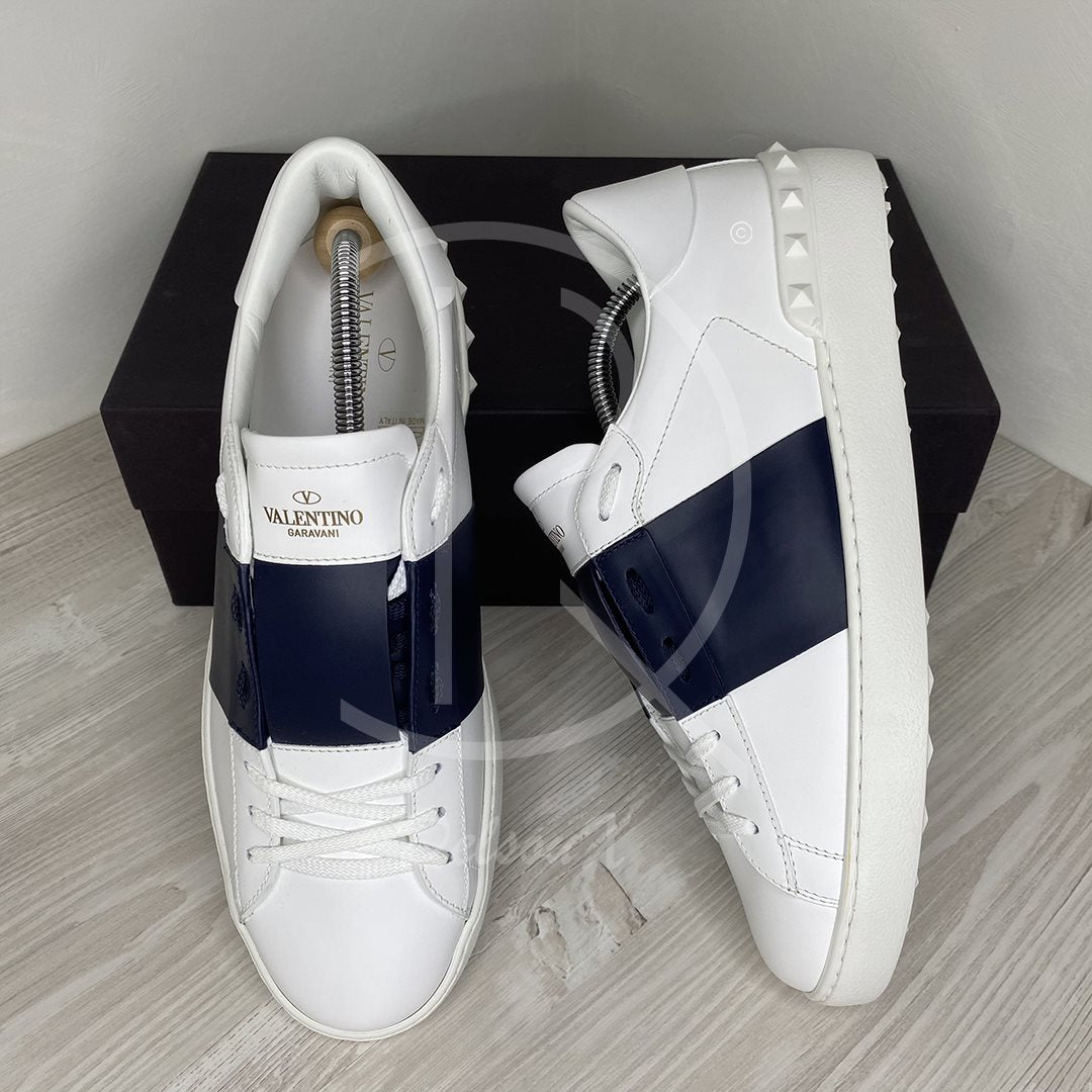 T klistermærke Hvad angår folk Valentino Garvani 'Navy Stripe' Calfskin Open Herre Sneakers (43) 🏎 –  DelsouX Universe