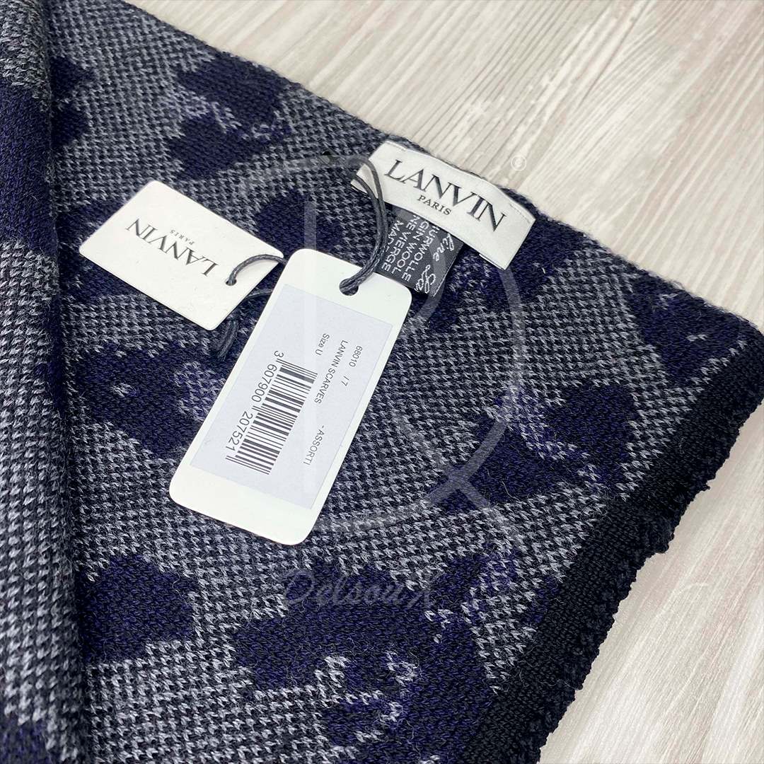 Lanvin Unisex 'Blå' Lyng Uld Halstørklæde (One Size) 🖌