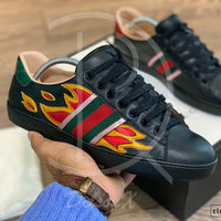Gucci Ace ’Black Leather’ Flames (42.5) 🔥
