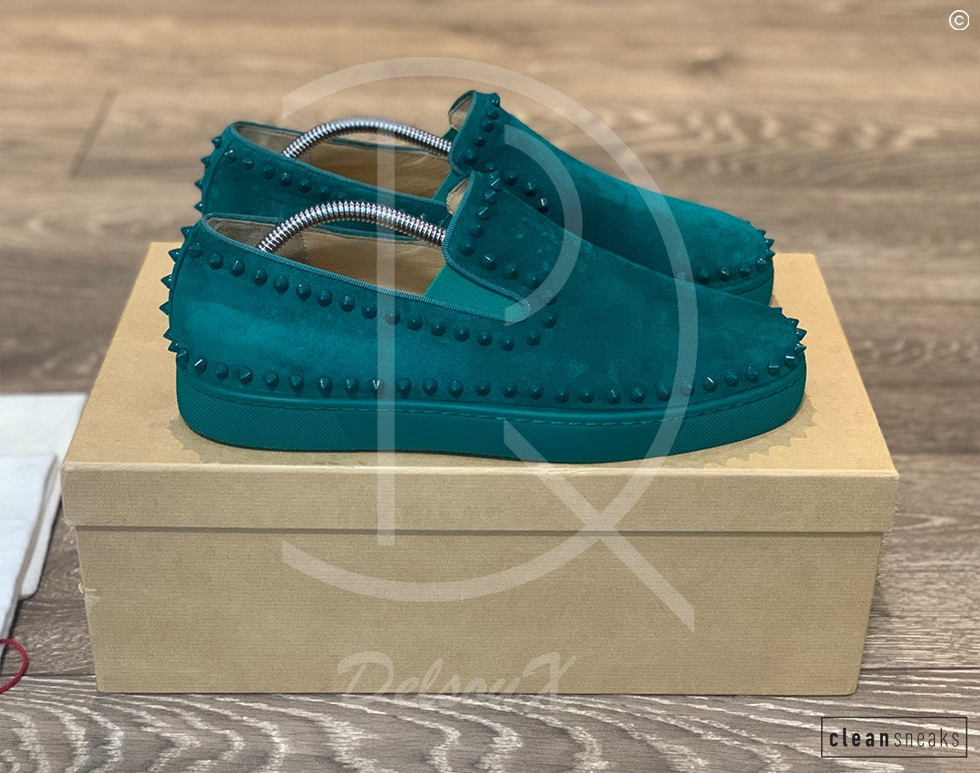 Christian Louboutin 'Green Suede' Pik Boat (42) 🩸