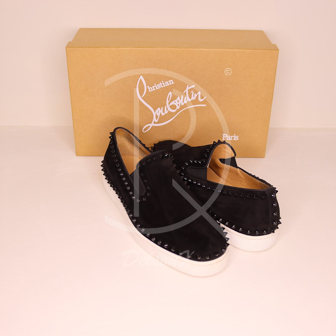 Christian Louboutin 'Black Suede' Pik Boat (44.5) 🎱