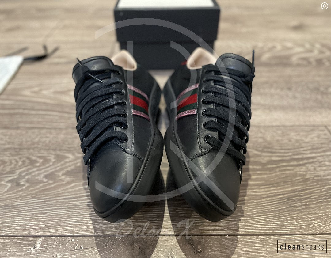 Gucci Ace 'Flames' Black Leather (42.5) 🔥