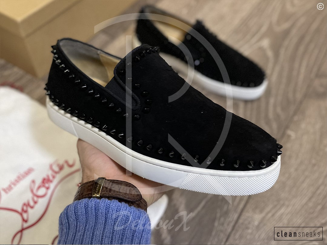 Christian Louboutin ’Black Suede' Pik Boat (40) 🩸