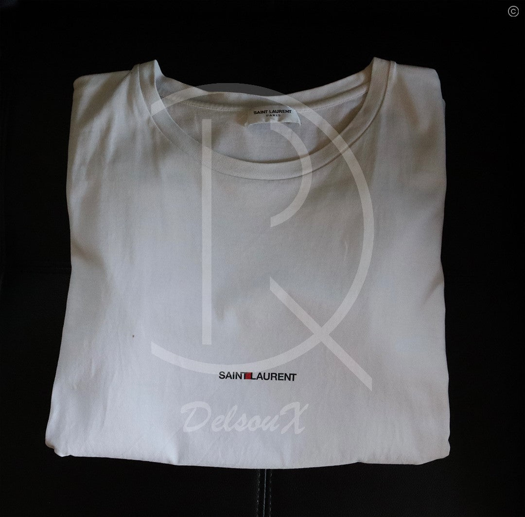 Saint Laurent T-shirt ‘Small Logo’ White (L) 🏳