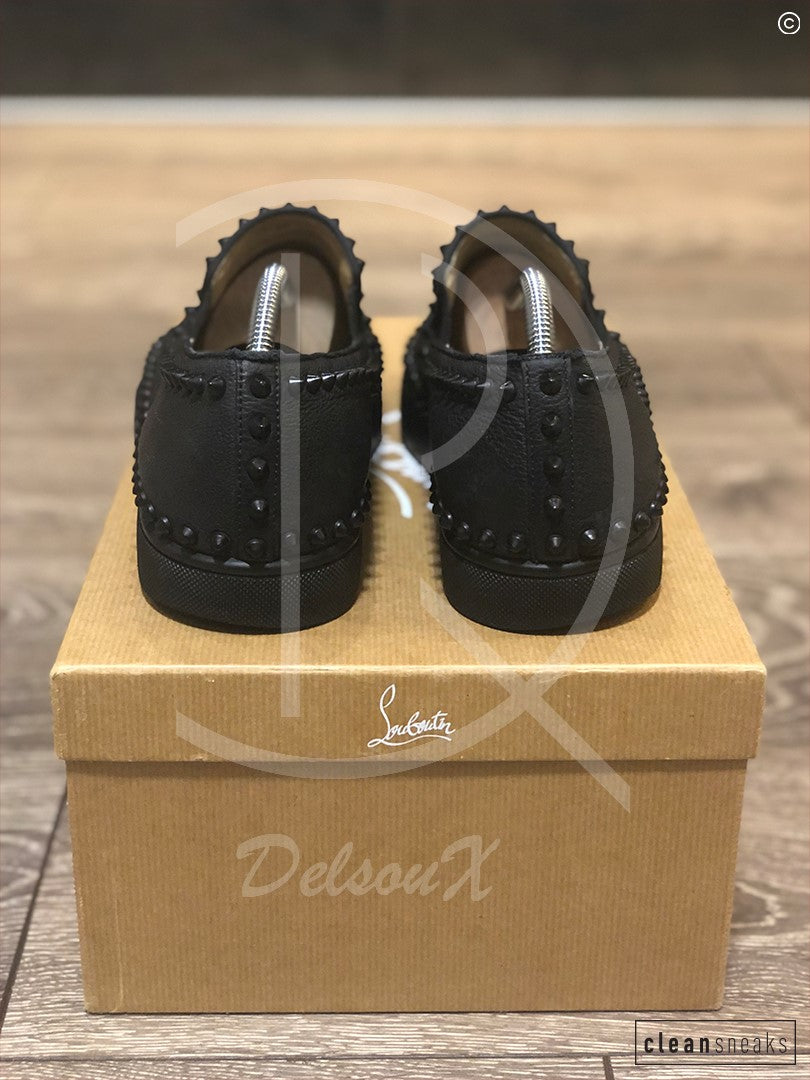 Christian Louboutin 'Black Leather' Pik Boats (40) 👟