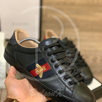 Gucci Ace Bee ’Black Leather’ (44) 🌤